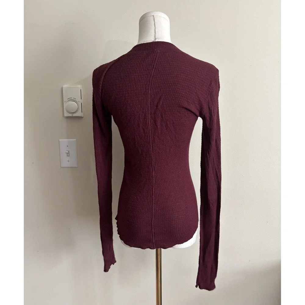 Intimately Free People Slim Fit Long Sleeve Top Medium Red Maroon Bella Swan Y2K